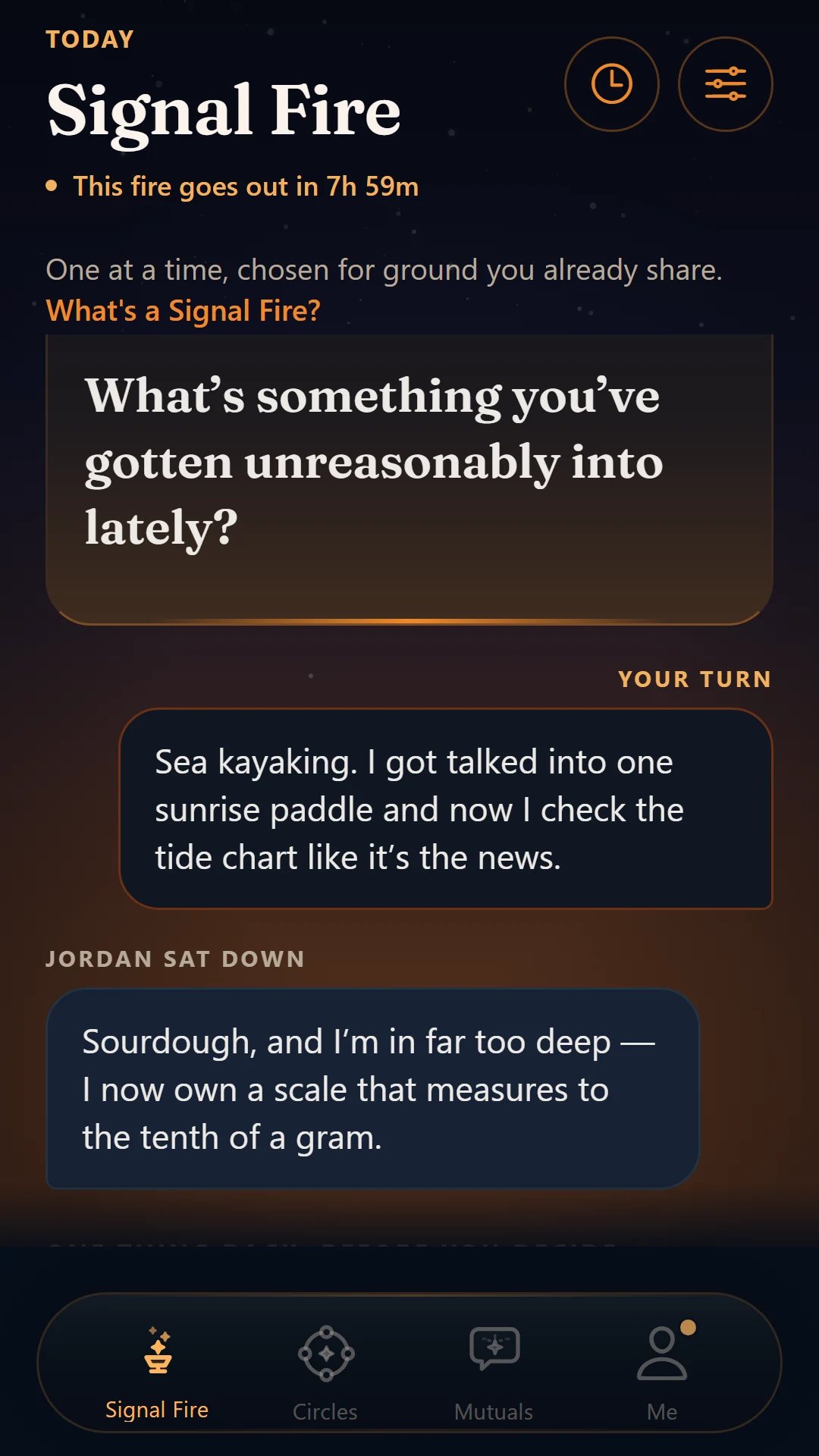 Kynward Signal Fire — your answer and theirs, revealed together after you both reply
